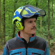 Ouverture du casque Protos Forest Bleu et Jaune PFANNER