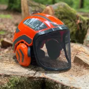 Plan sur le casque Protos Forest Orange et Gris PFANNER