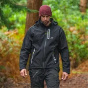 Plan sur la veste imperméable Breathedry Softshell Noir de ARBORTEC