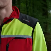 Zoom sur le gilet Klimz Air rouge de Pfanner