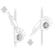 Schématisation de antichute mobile pour cordiste ASAP de Petzl