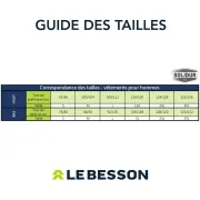Tableau de correspondance des tailles SOLIDUR
