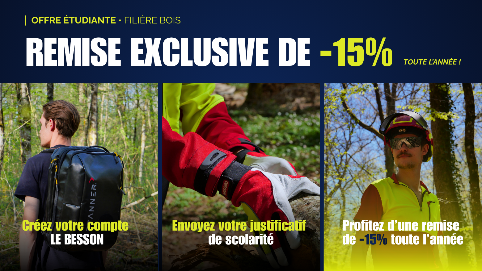 Remise exclusive de -15% toute l'année, offre étudiante Besson