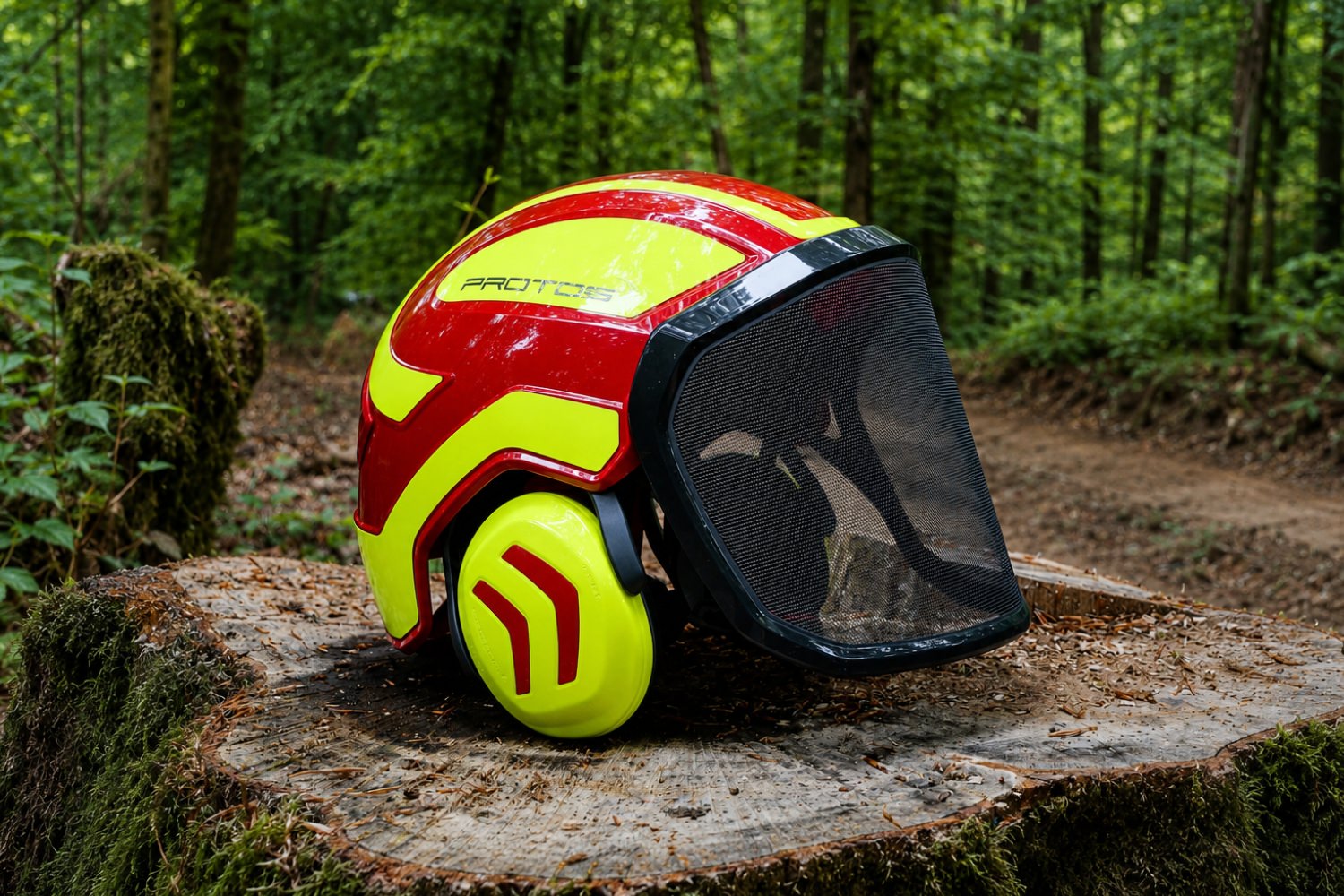 Casque forestier et équipement de protection
